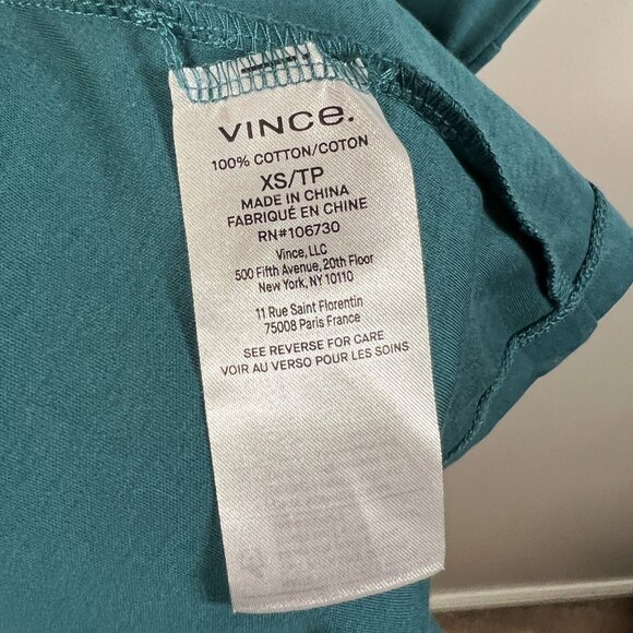 Vince Tie Waist Wrap Dress Size XS Green Minimal Work Office Career Comfy - Picture 11 of 12